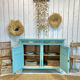 Buffet parisien calypso, patiné bleu du large