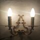 Pair of Louis XV style bronze cage wall lamps