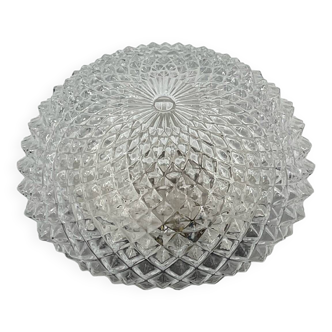 Molded glass ceiling light with pineapple decor