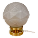 Vintage art deco globe table lamp in frosted glass