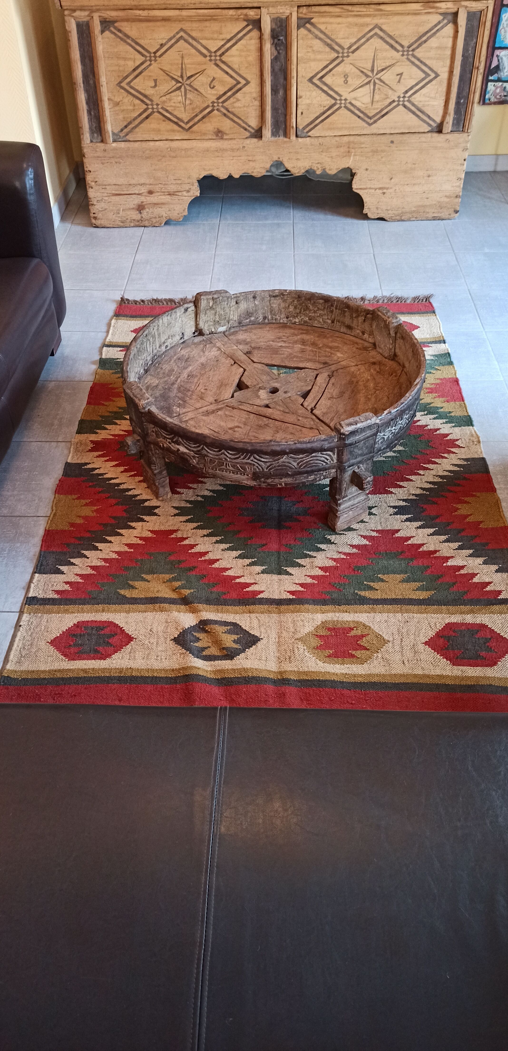 Kilim carpet in cotton and burlap 120x190cm