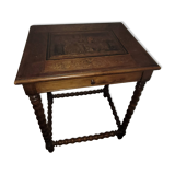 Marquetry table with drawer