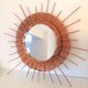 Wicker sun mirror 36 cm/ vintage 60s-70s