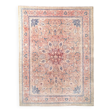 10x13 Blush Pink Blue Classic Antique 57s Persian Rug, 293x388Cm