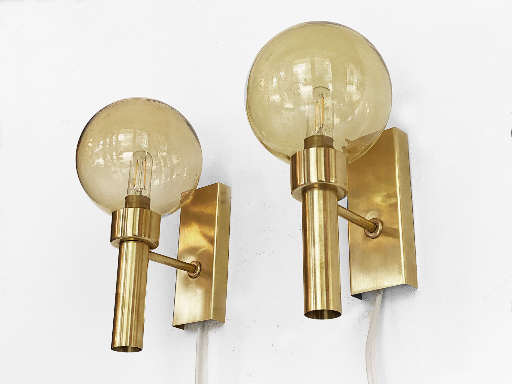 Pair of wall lights/sconces "Bodegalampet" by Vitrika. Denmark 1970s