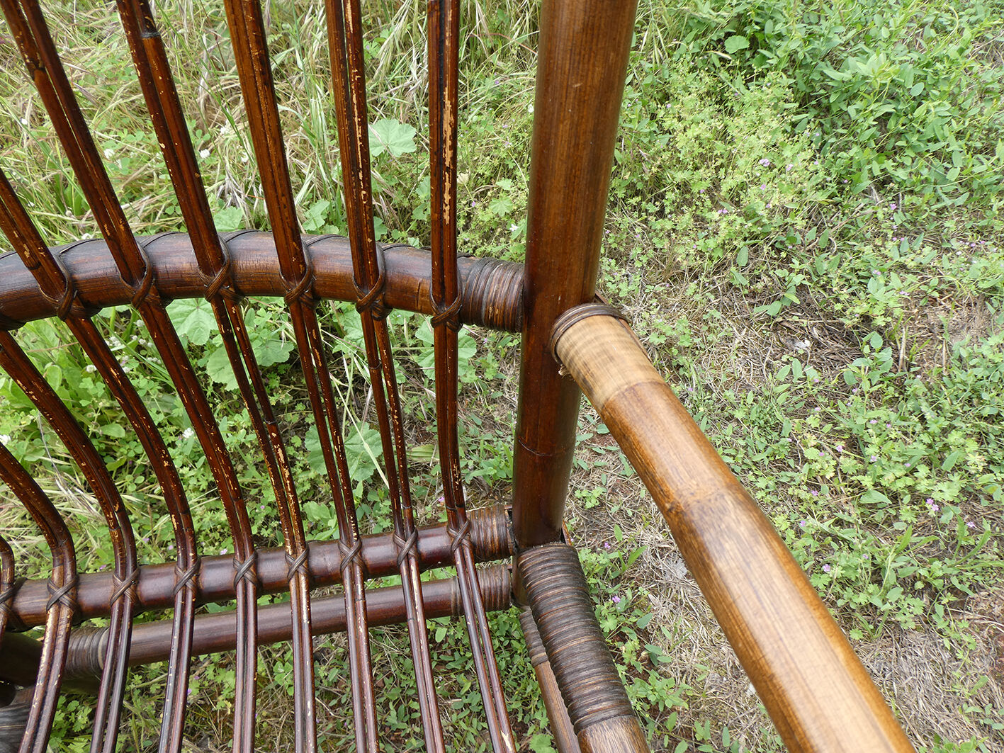 Vintage rattan and bamboo chair