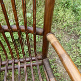 Fauteuil en rotin et bambou vintage