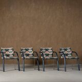 Fauteuil vintage A 320 par Wulf Schneider et Ulrich Boehme pour Thonet des années 1980 en velours d'Eltham Palace (ensemble de 4)