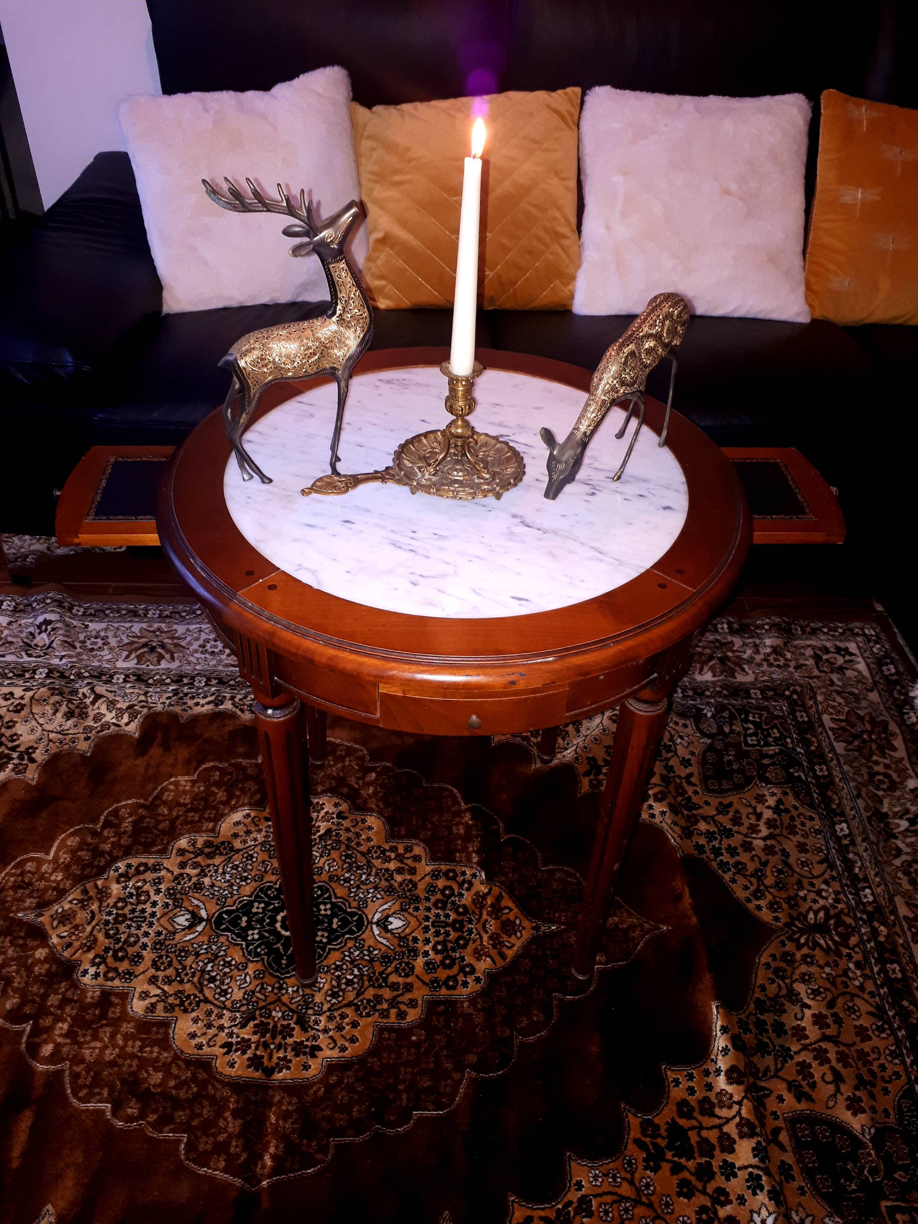 Louis XVI style mahogany pedestal games table
