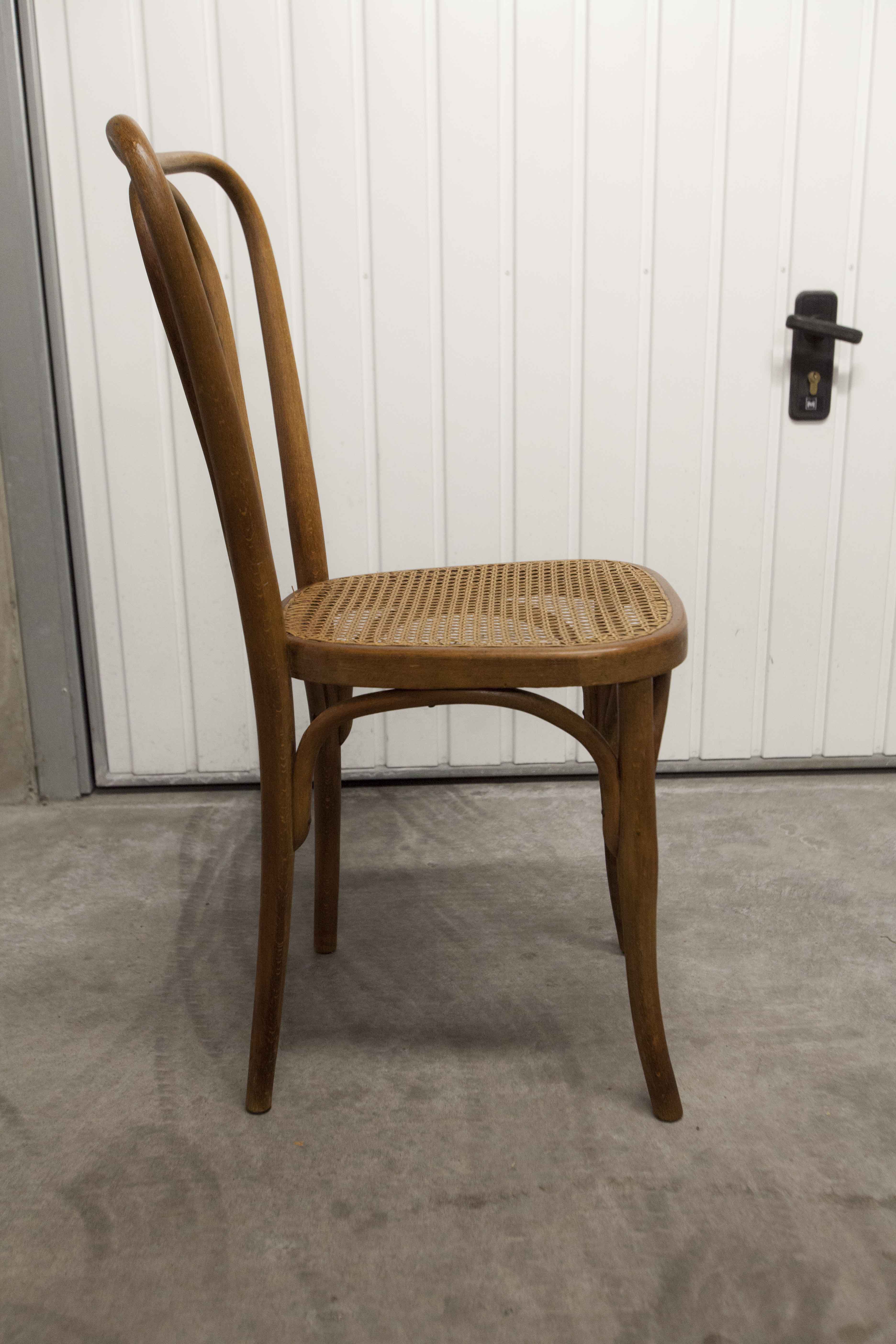 Set of 6 chairs bistro j&j kohn 1900 seat cannage