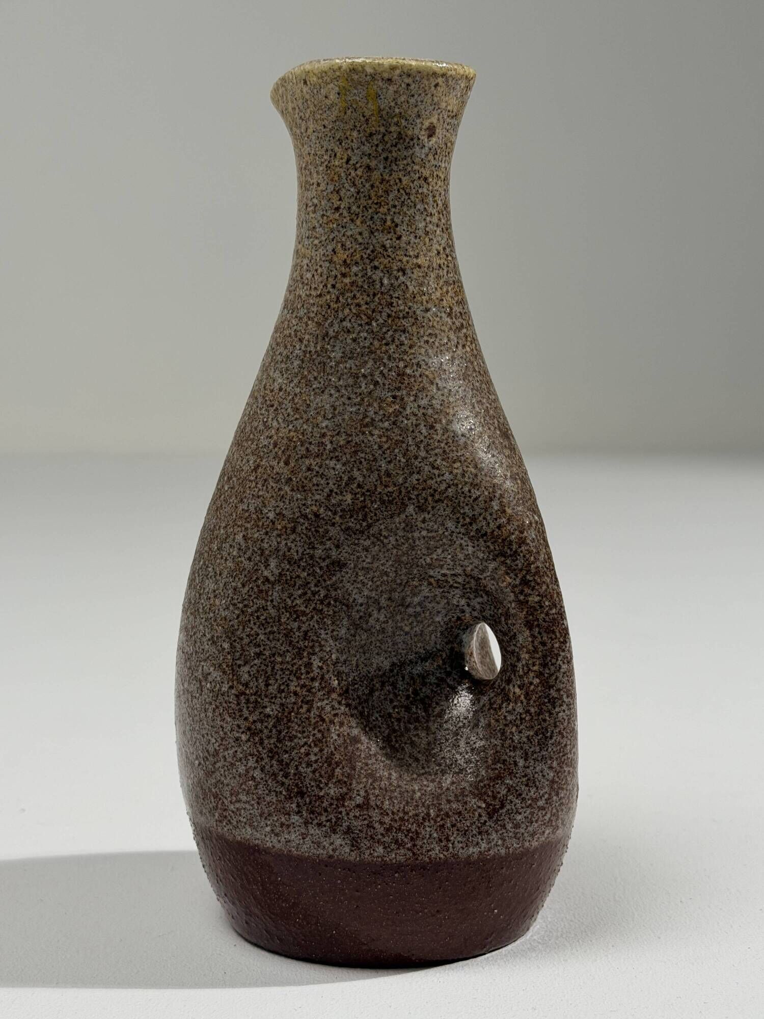 Ceramic jug with a pinched handle, the Potters of Accolay, France circa 1960.
