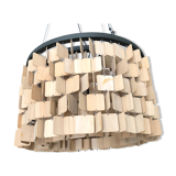 Lustre en bois style années 60 de Flamant