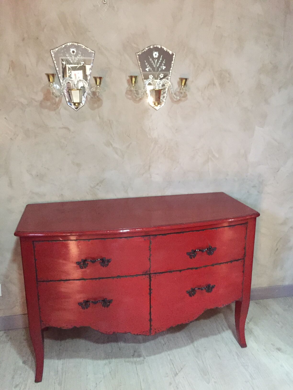 Regency style red dresser