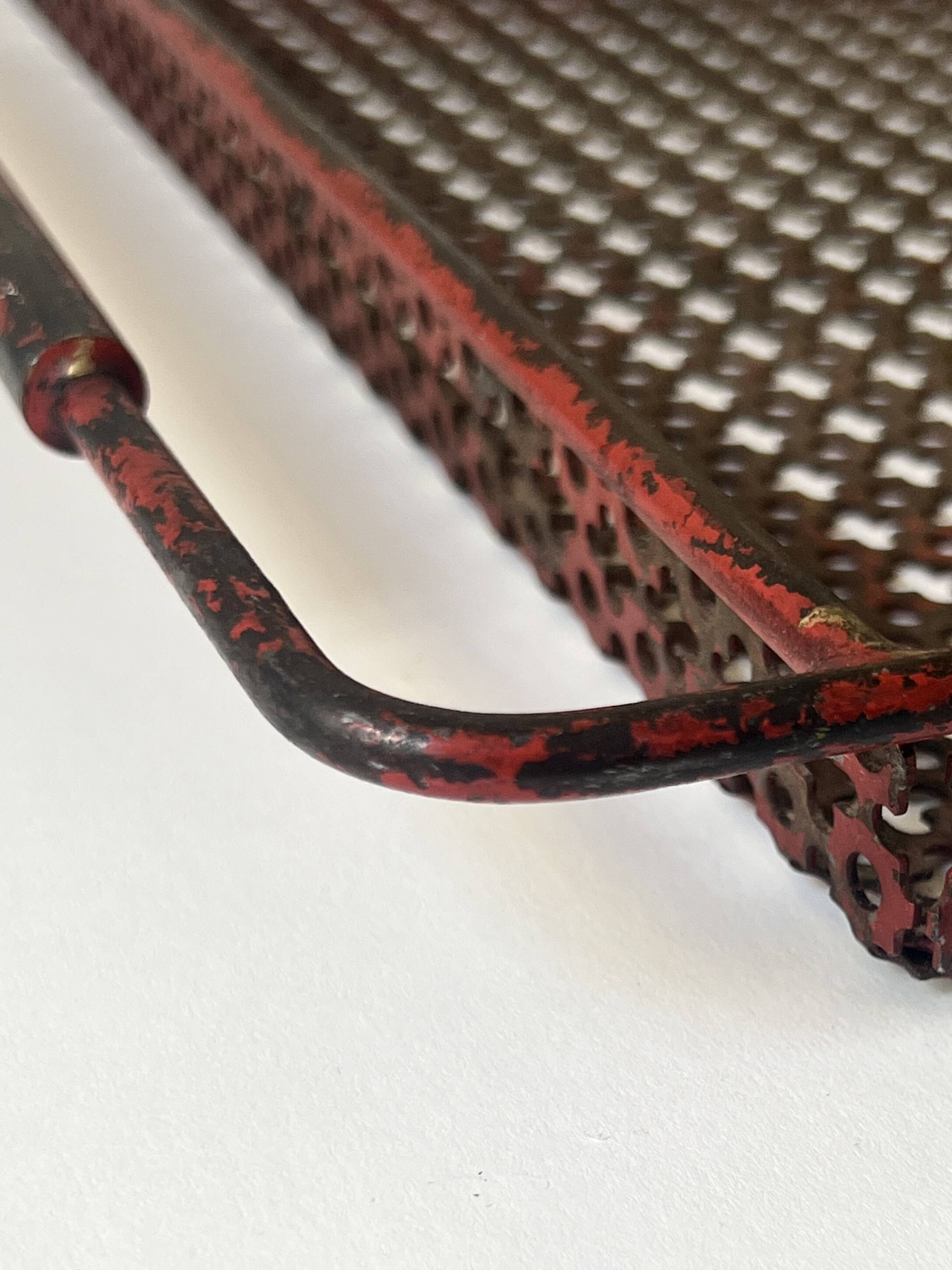 Perforated metal serving tray attributed to Mathieu Matégot, 1950s