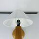 Vintage pine wall lamp and wool lampshade, 1960s