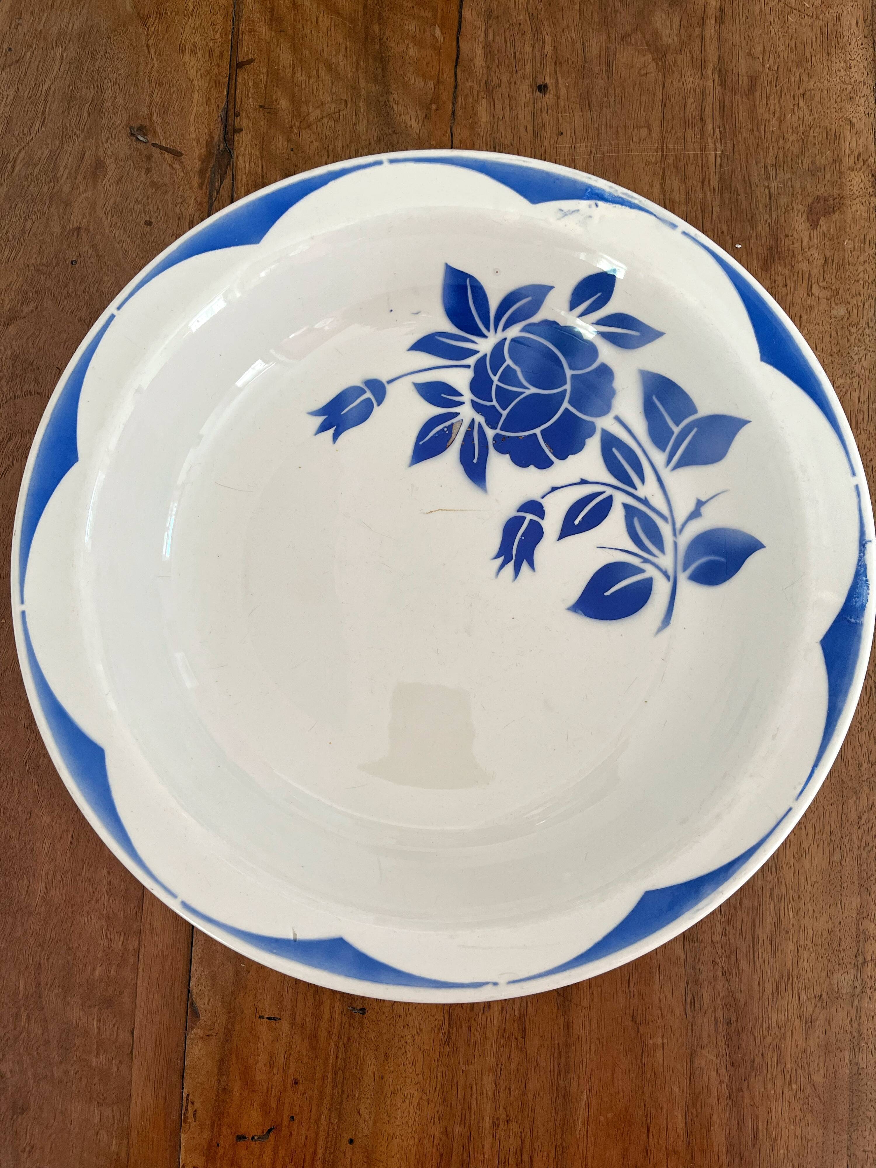 Corsica floral decoration hollow dish, Digoin Sarreguemines