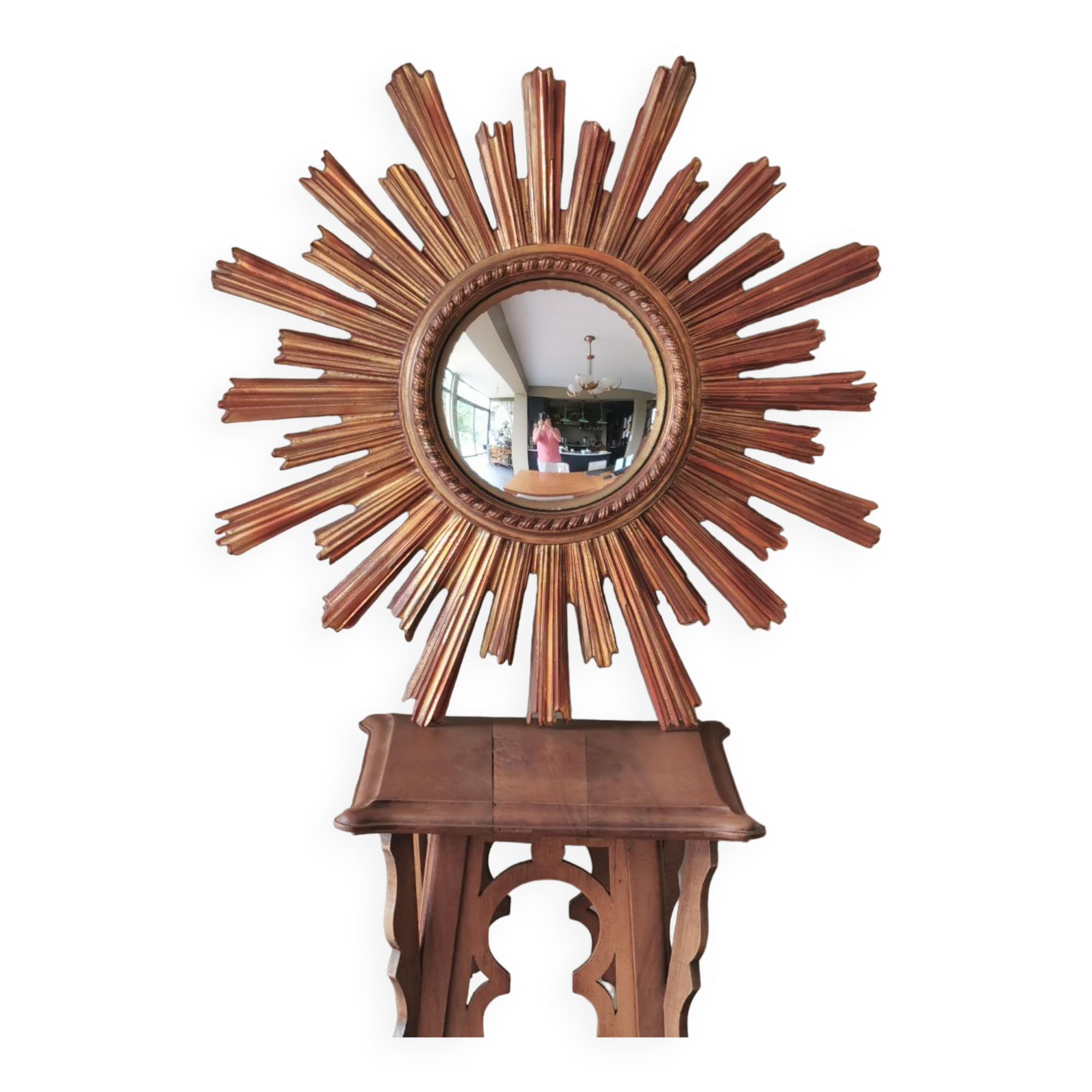 Vintage resin sun mirror, witch's eye