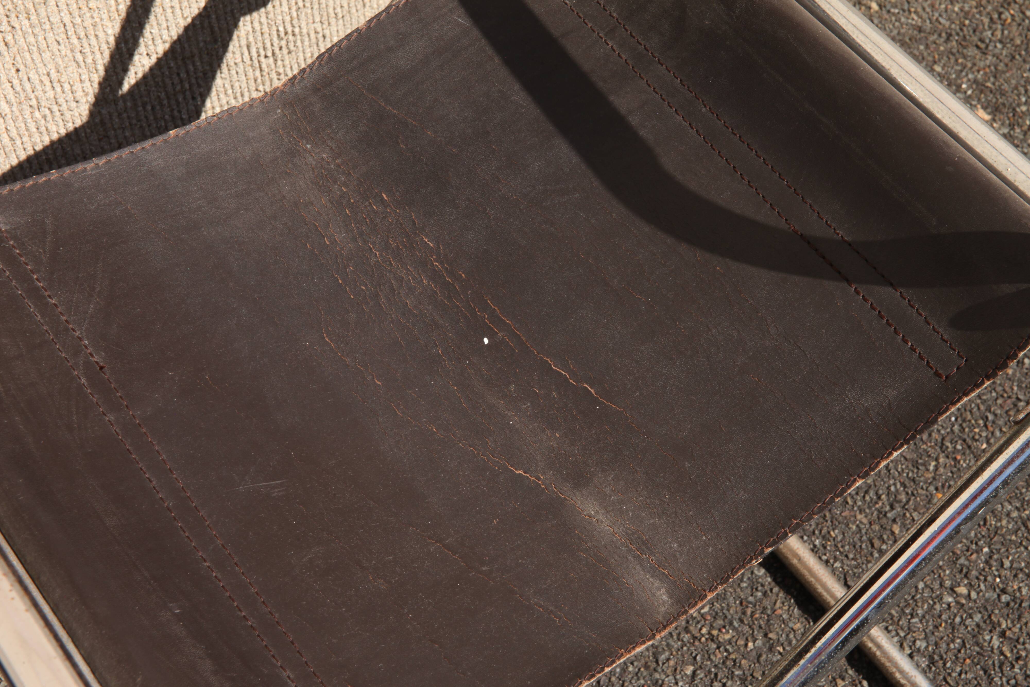 Lafuma folding leather armchair