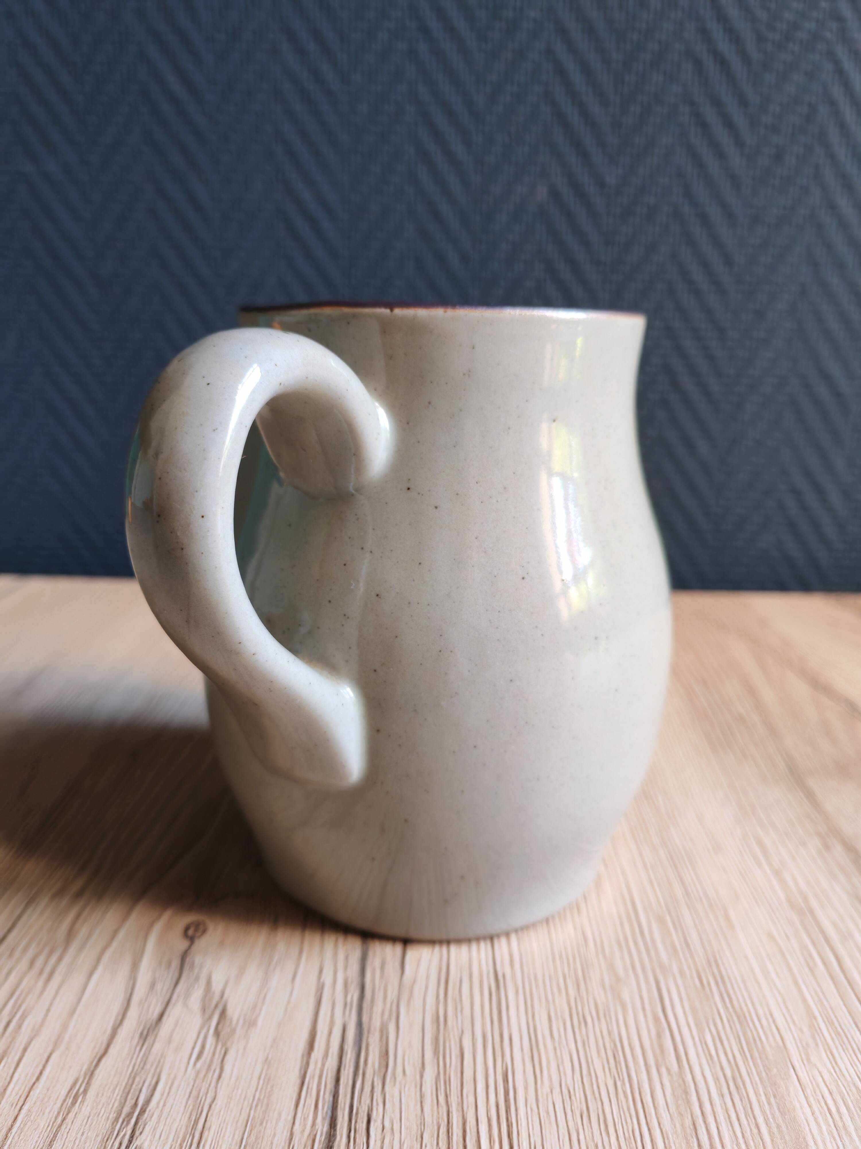Vintage stoneware jug | Stoneware from Arnon, France | Floral decoration