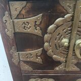 Small piece of furniture with two doors and bronze decoration, 20th century