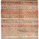 Tapis kilim persan à rayures vertes et oranges 5x8, 155x250 cm