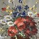 Oil on canvas still life bouquet signed Delaure 20th century