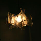 Kaiser ice glass hanging lamp 1970