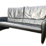 High end black leather sofa, De Sede sofa