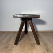Brutalist table made of solid oak.