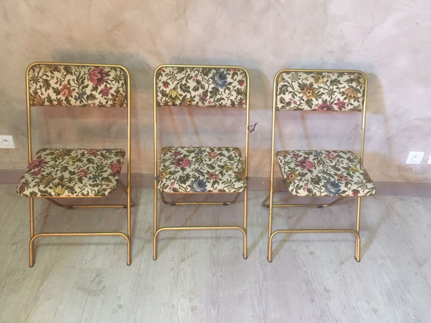 Lafuma folding chairs brass