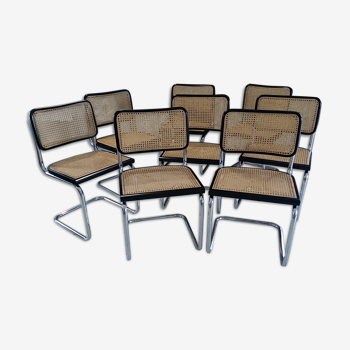 Suite of 8 chairs Cesca B32 by Marcel Breuer vintage 04/92