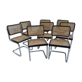 Suite of 8 chairs Cesca B32 by Marcel Breuer vintage 04/92