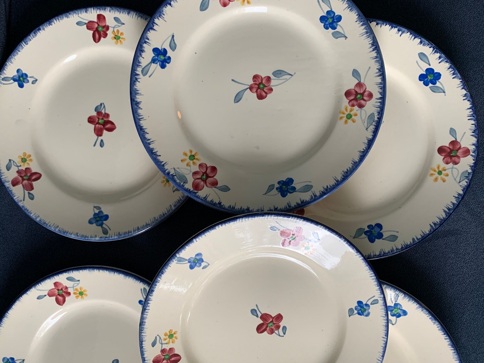 Dessert service 12 plates and 1 dish Mary Lou Digoin Sarreguemines