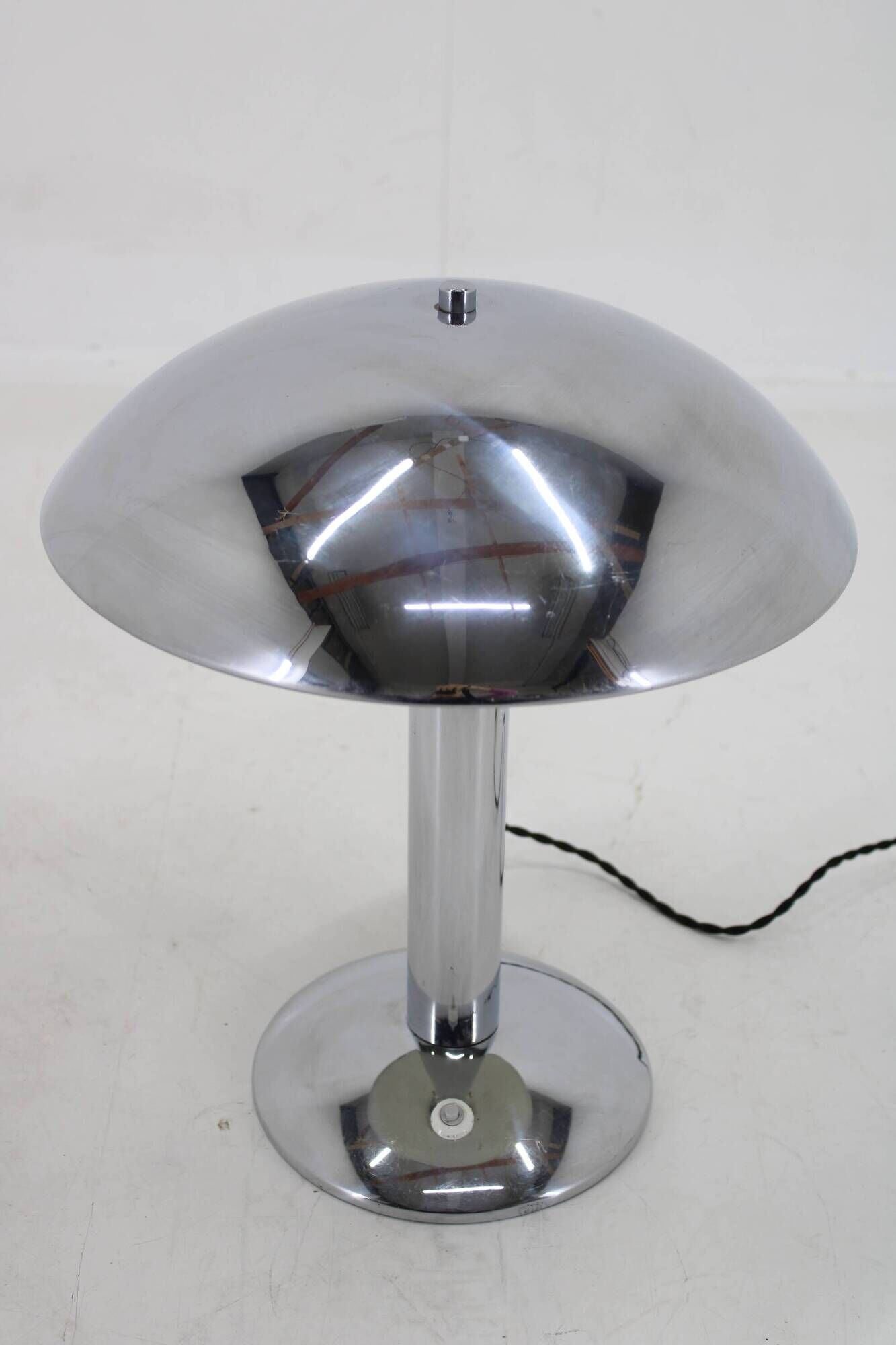 1930s Art Deco Chrome Plated Table Lamp , zechoslovakia