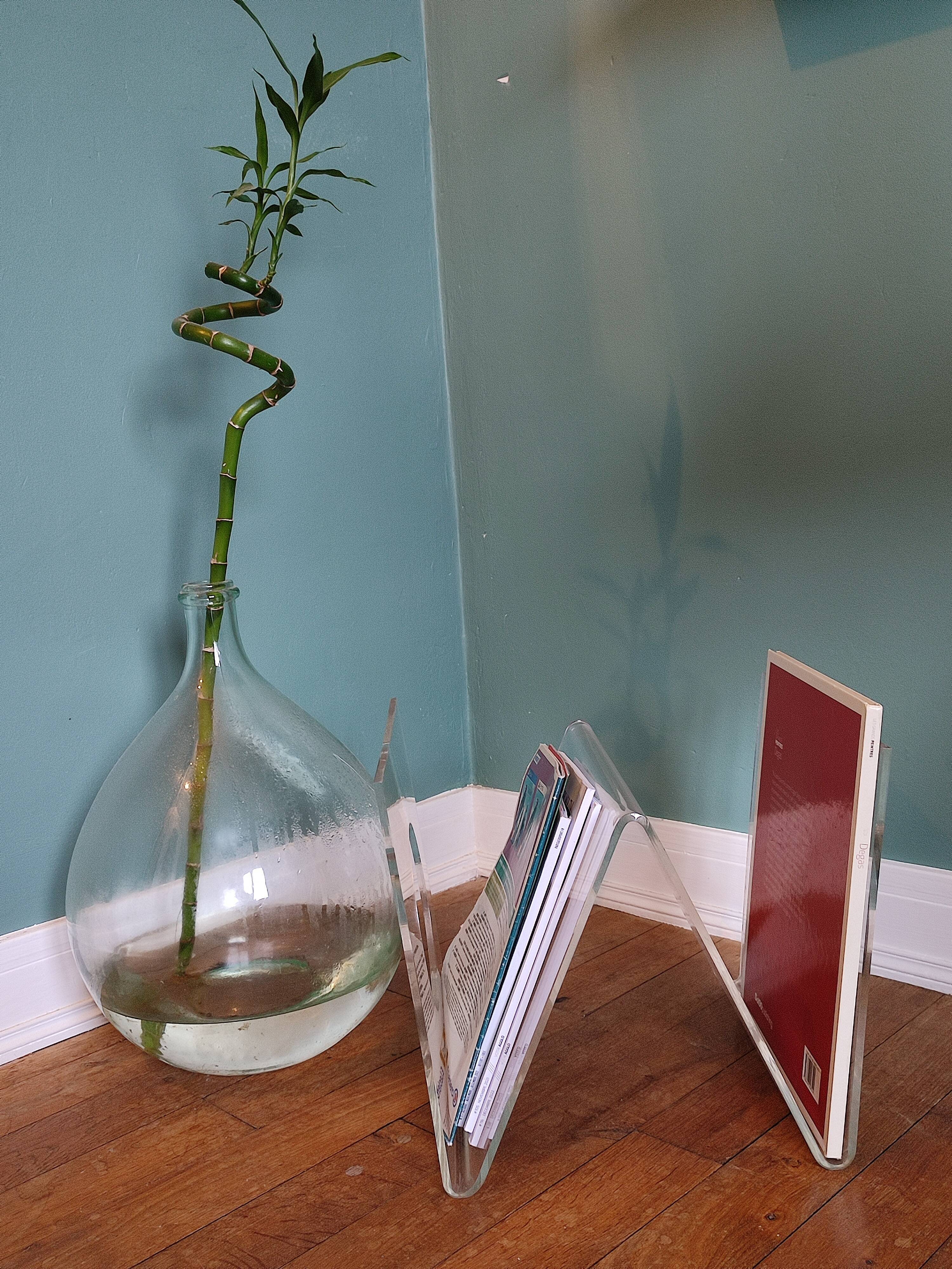 Vintage plexiglass magazine door roche bobois