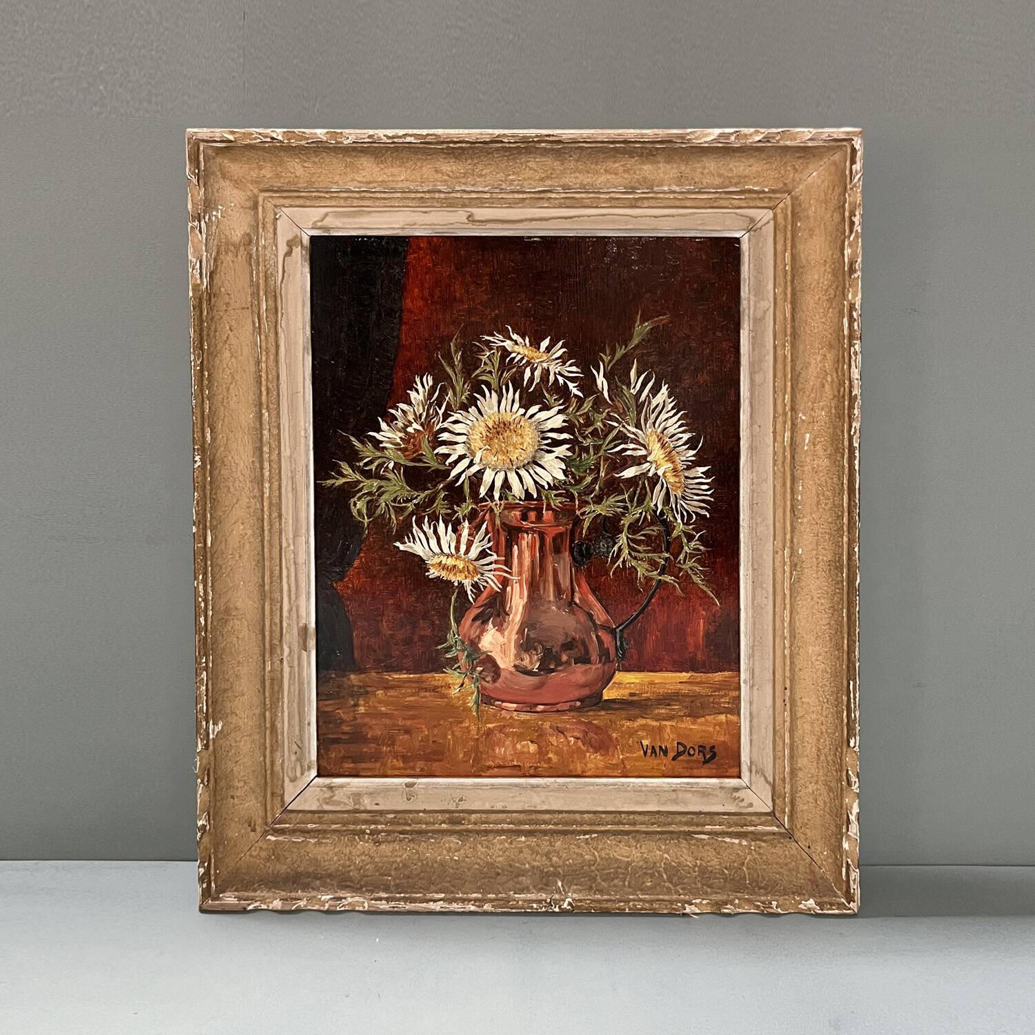 Tableau années 50 "Fleurs d'automne" signé Vandors
