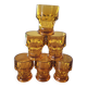 Set of 6 vintage amber glasses, Italy