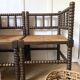 Pair of turned wood corner chairs, fireside chairs