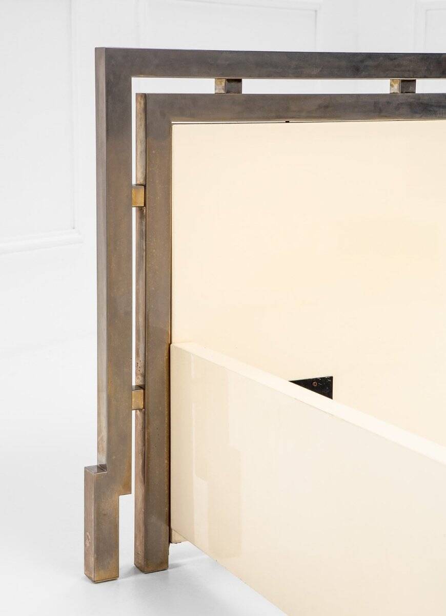 Lacor Series Double Bed in Lacquered Wood and Gilded Metal by Fabrizio Smania for Studio Smaina Interni, 1970s