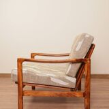 Vintage armchair in safari beige, 1965 mid-century modern design.