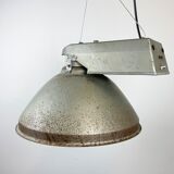 Industrial Factory Pendant Lamp with Frosted Glass Cover, 1970s