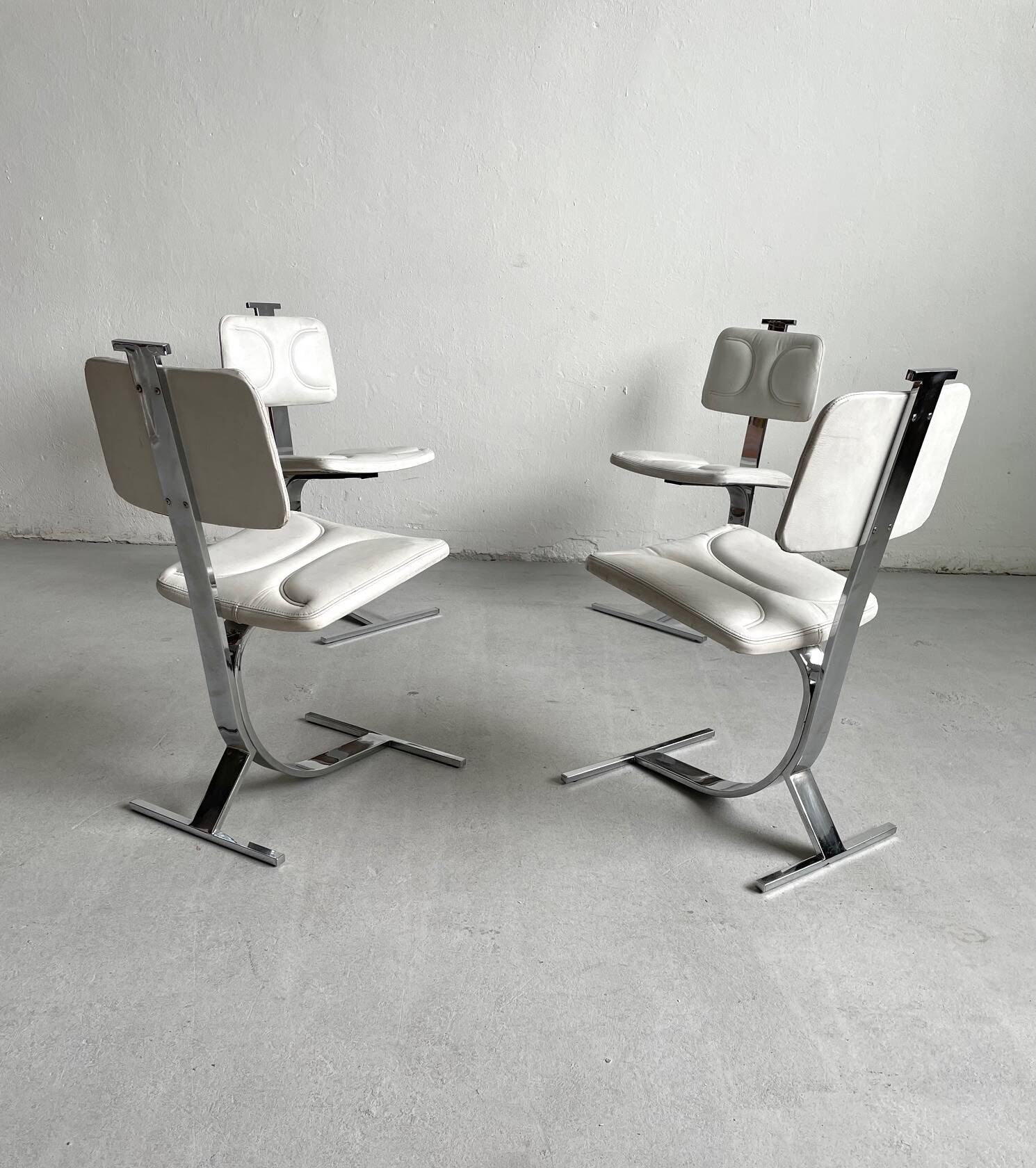 Mid-Century Modern Dining Chairs, Set of 4, France 1970s