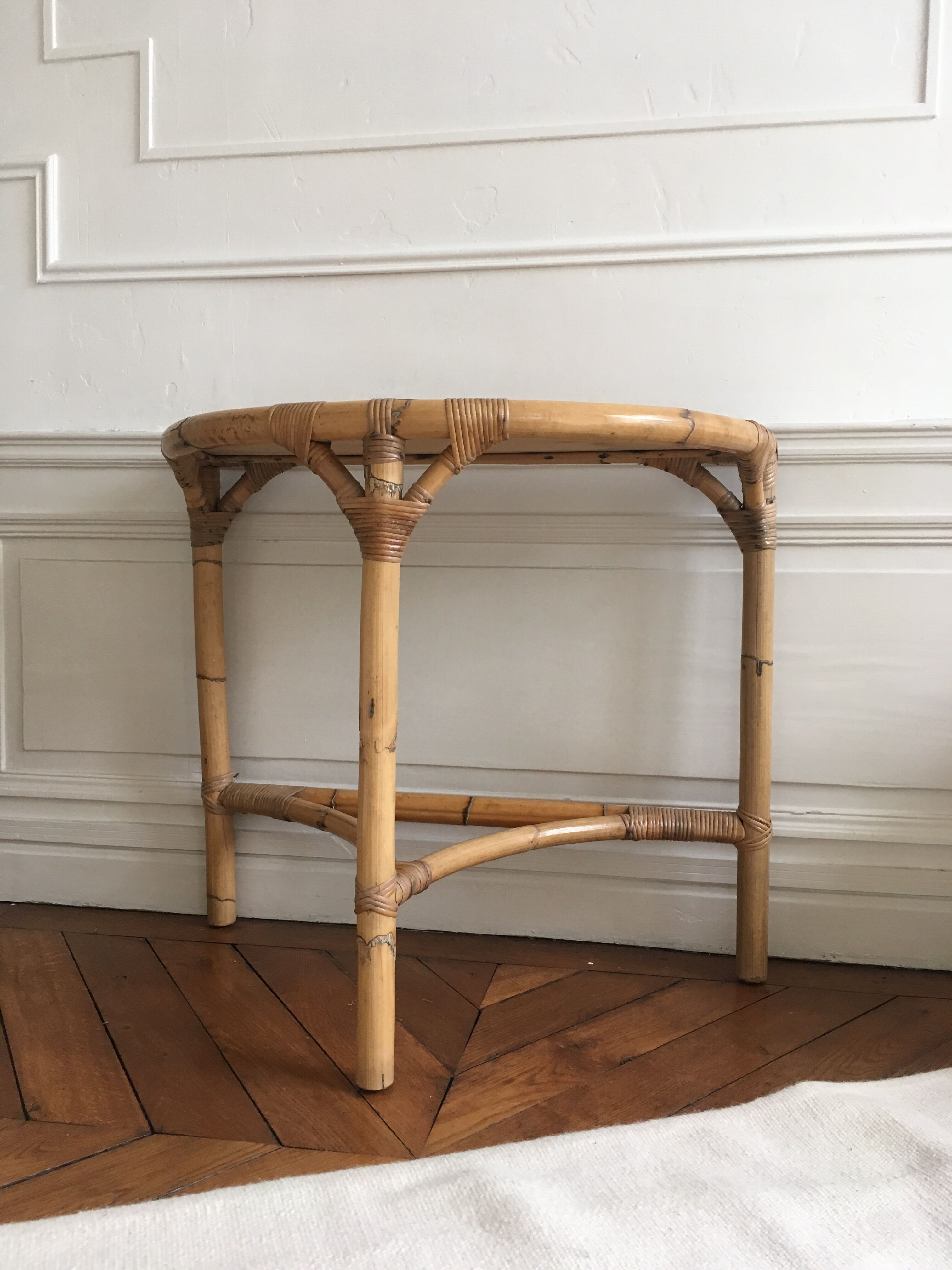 Vintage rattan console