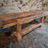 Antique beech table, France early 20th century