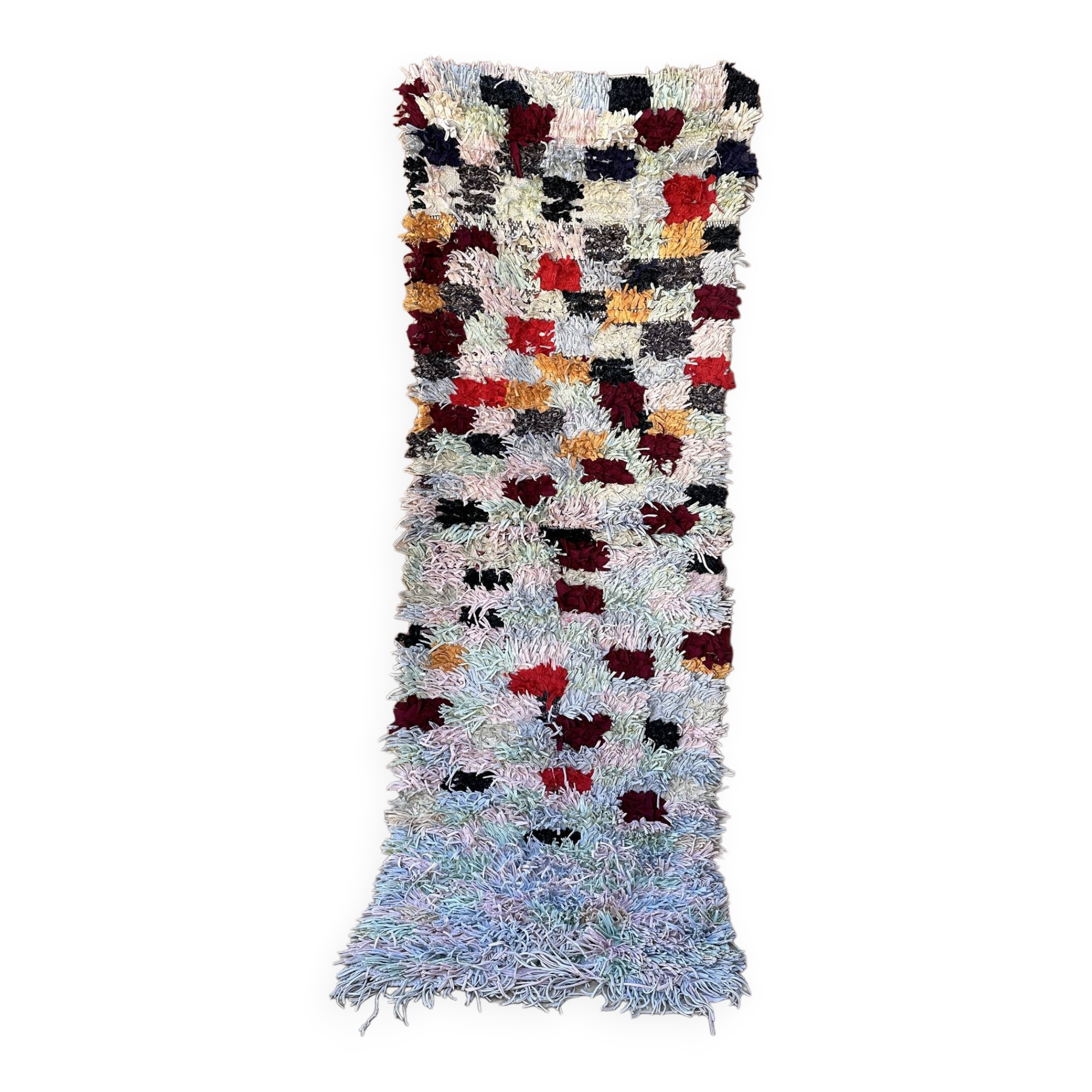 Colorful Boucherouite Berber rug - 77 x 239 cm