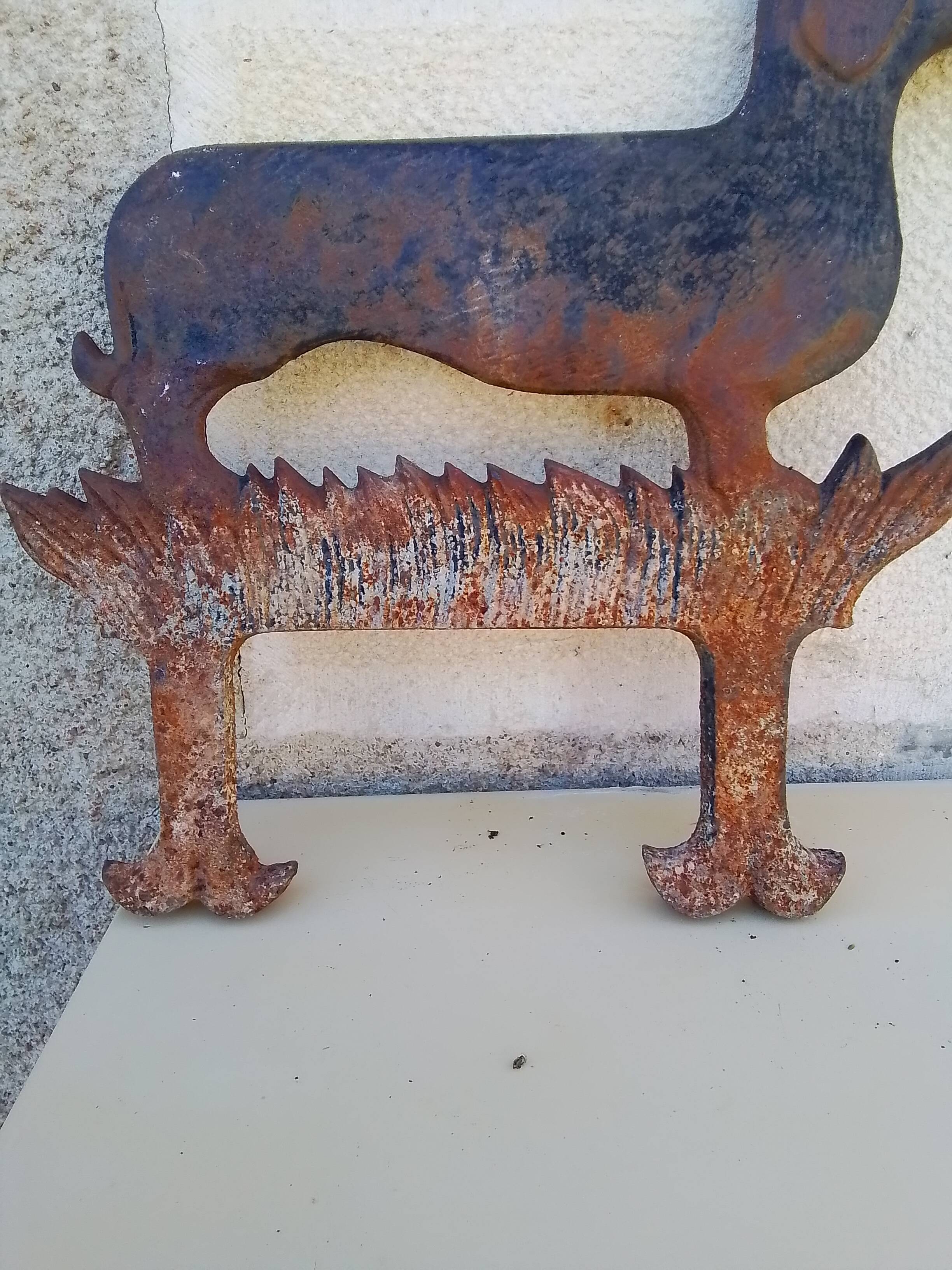 Cast iron dog model foot scraper