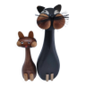 Two wooden cats Scandinavian design 60s Laurids Lonborg