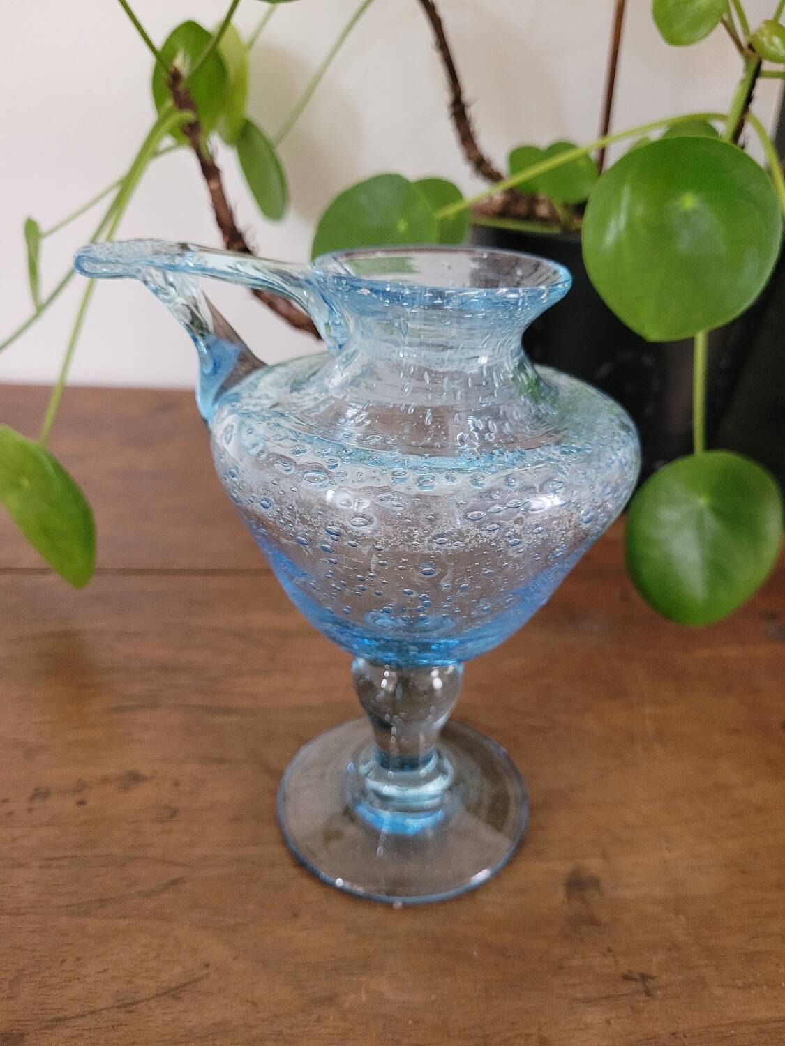 Biot blue candle holder