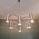 Large geometric chandelier in chrome metal, design by G. Sciolari, 1970.
