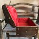 Old Box Storage Wood + Clamoir Metal Gilded Interior Fabric Red Vintage